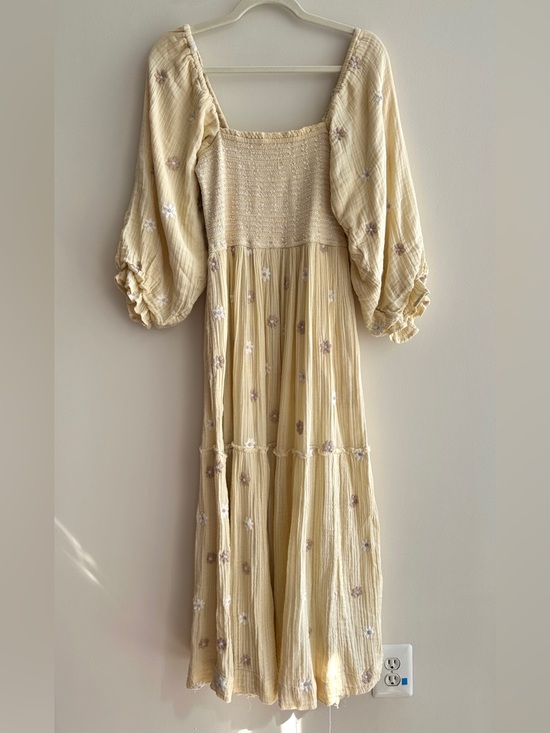 Free People Dresses & Skirts - Free People Dahlia Embroidered Maxi Dress, Daisy Butter Yellow, Small